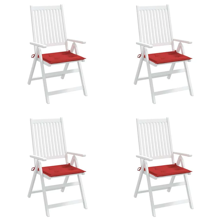 Coussins de chaise jardin lot de 4 rouge 50x50x4cm tissu oxford - 4