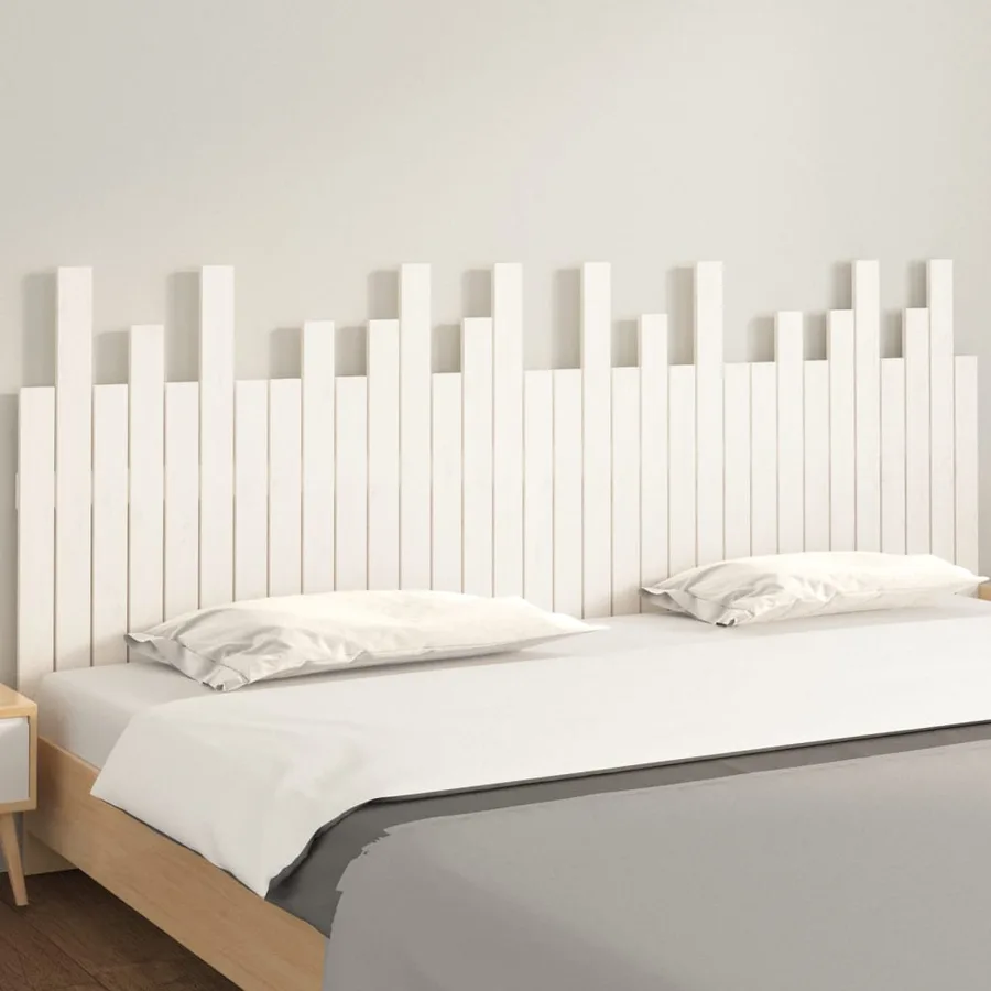 Tête de lit murale Blanc 204x3x80 cm Bois massif de pin - 3
