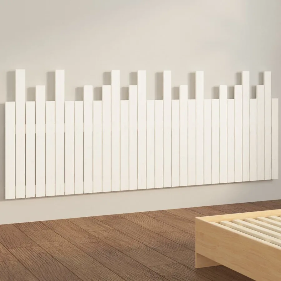 Tête de lit murale Blanc 204x3x80 cm Bois massif de pin - 4