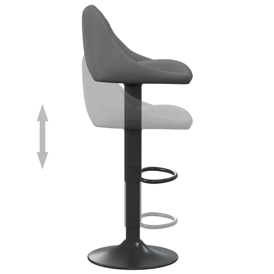 Tabourets de bar lot de 2 gris foncé velours - 7