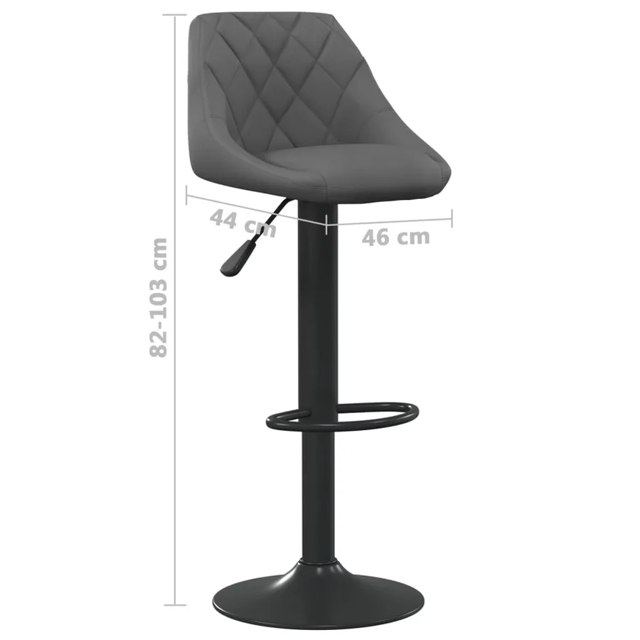 Tabourets de bar lot de 2 gris foncé velours - 9