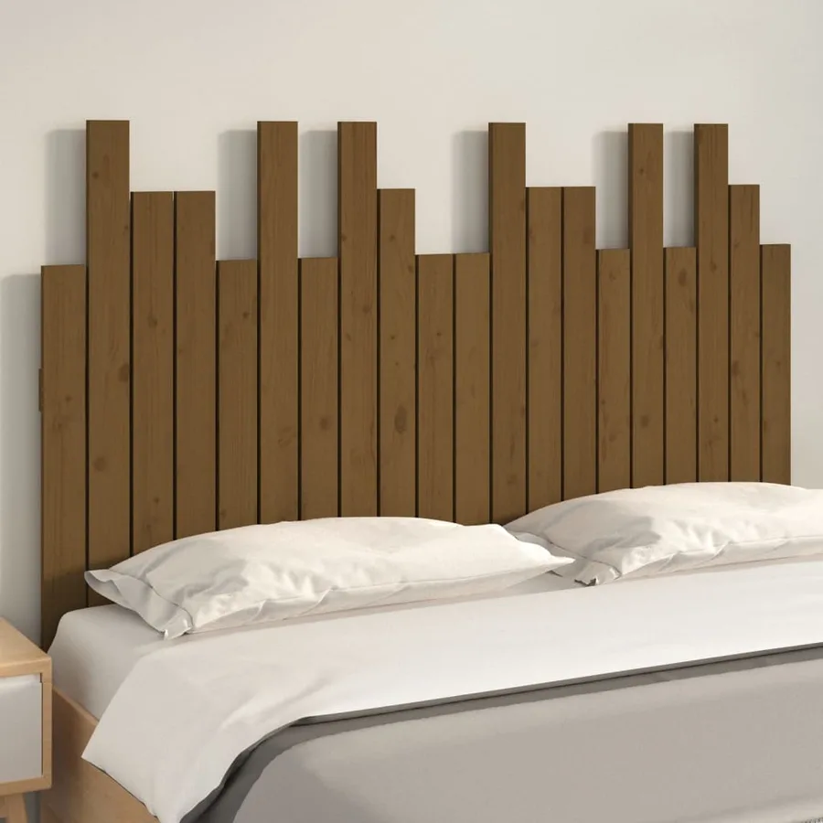 Tête de lit murale Marron miel 127,5x3x80 cm Bois massif de pin - 3