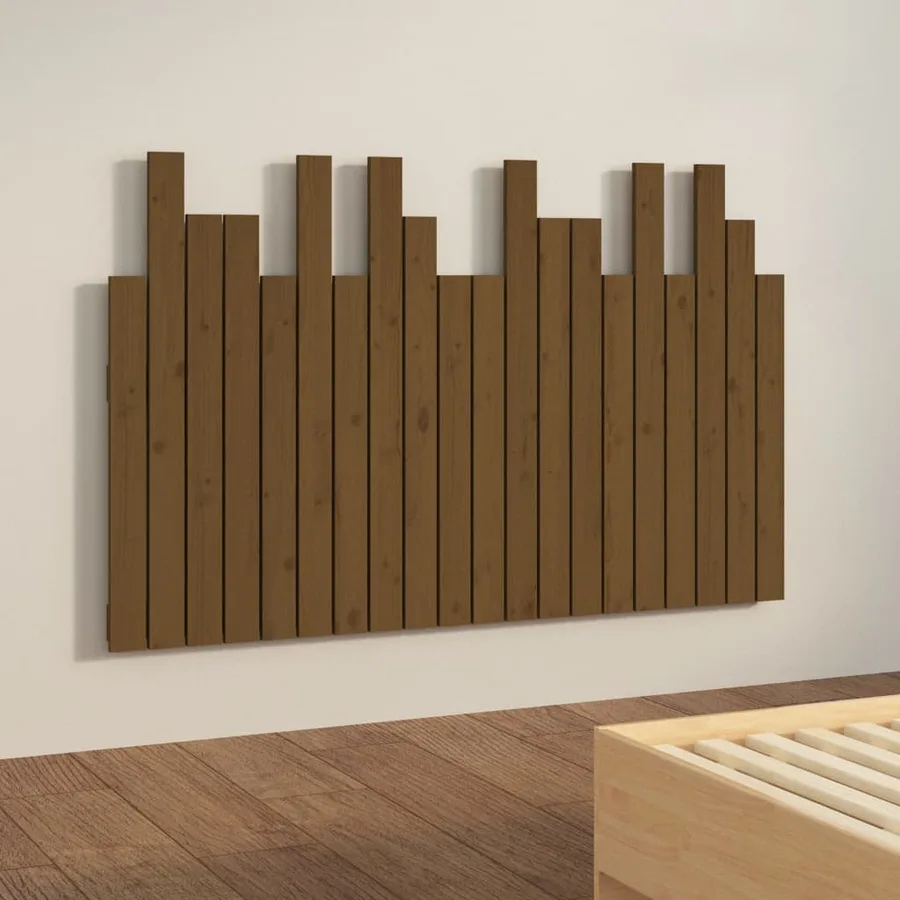 Tête de lit murale Marron miel 127,5x3x80 cm Bois massif de pin - 4