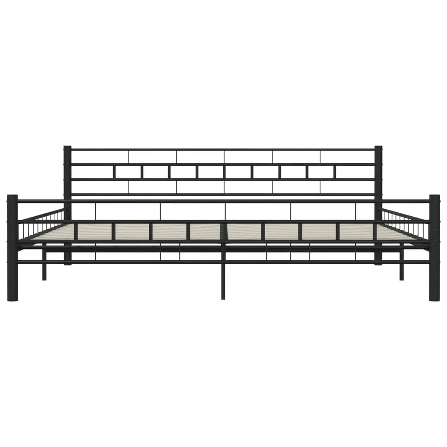 Cadre de lit sans matelas noir acier 200x200 cm - 5