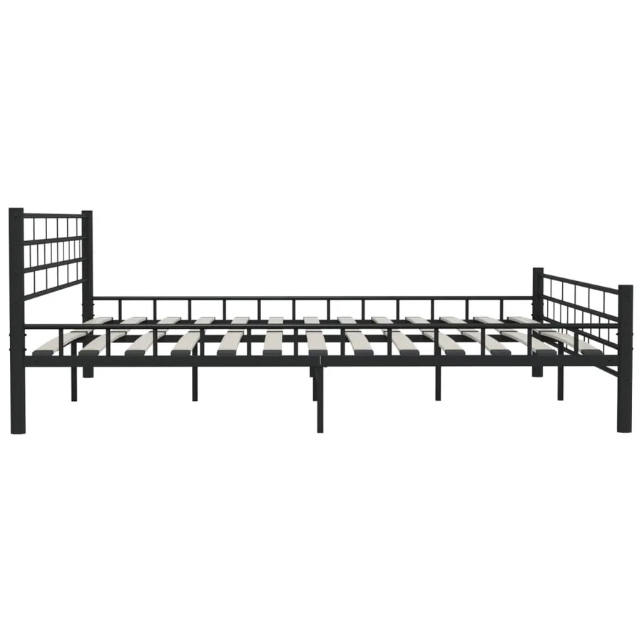 Cadre de lit sans matelas noir acier 200x200 cm - 6