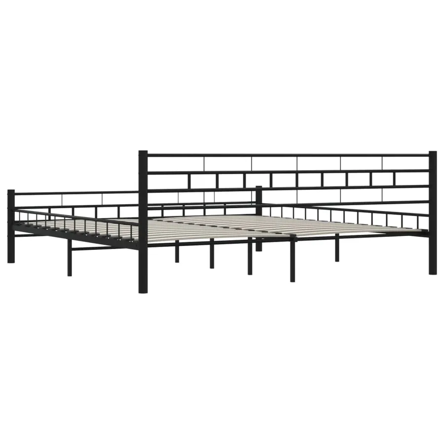 Cadre de lit sans matelas noir acier 200x200 cm - 7