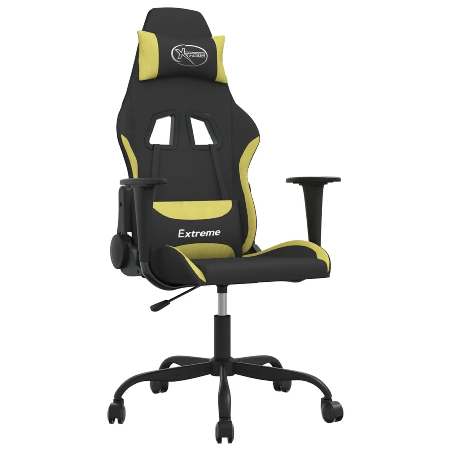 Chaise de jeu de massage Noir et vert clair Tissu - 2