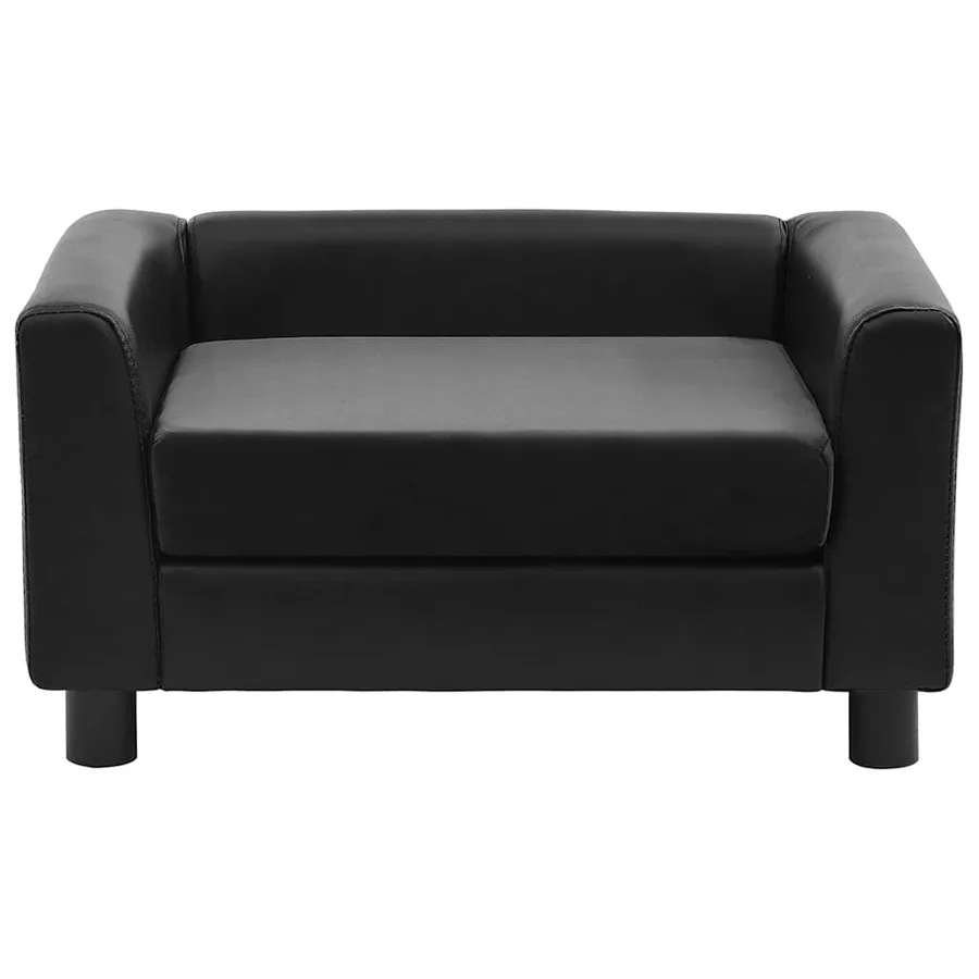 Canapé pour chien Noir 60x43x30 cm Peluche et similicuir - 3