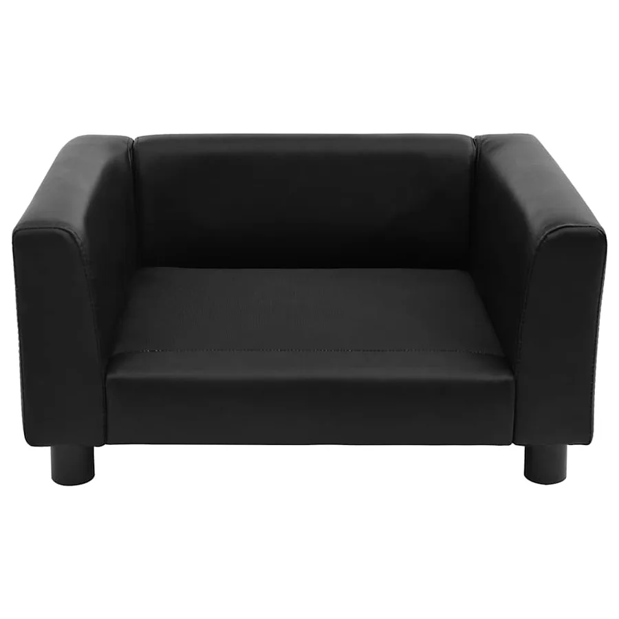 Canapé pour chien Noir 60x43x30 cm Peluche et similicuir - 4