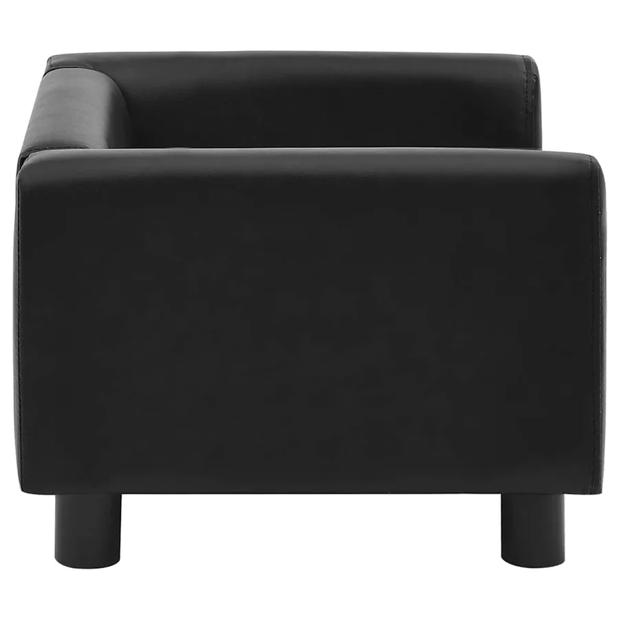 Canapé pour chien Noir 60x43x30 cm Peluche et similicuir - 5