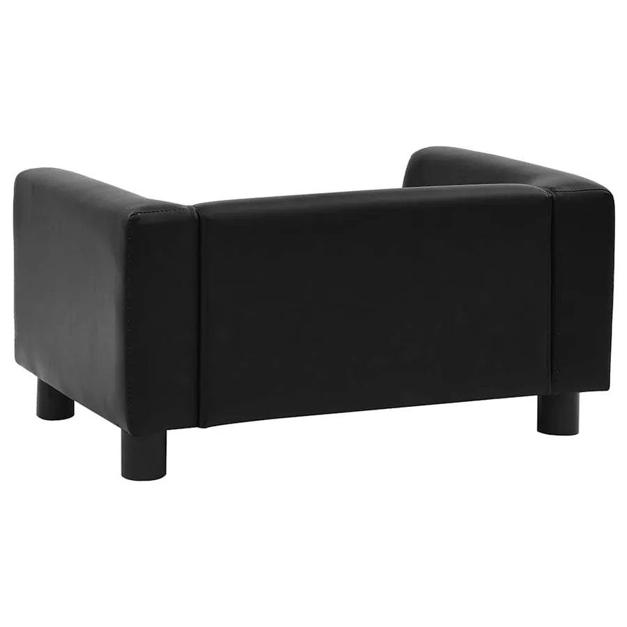 Canapé pour chien Noir 60x43x30 cm Peluche et similicuir - 6