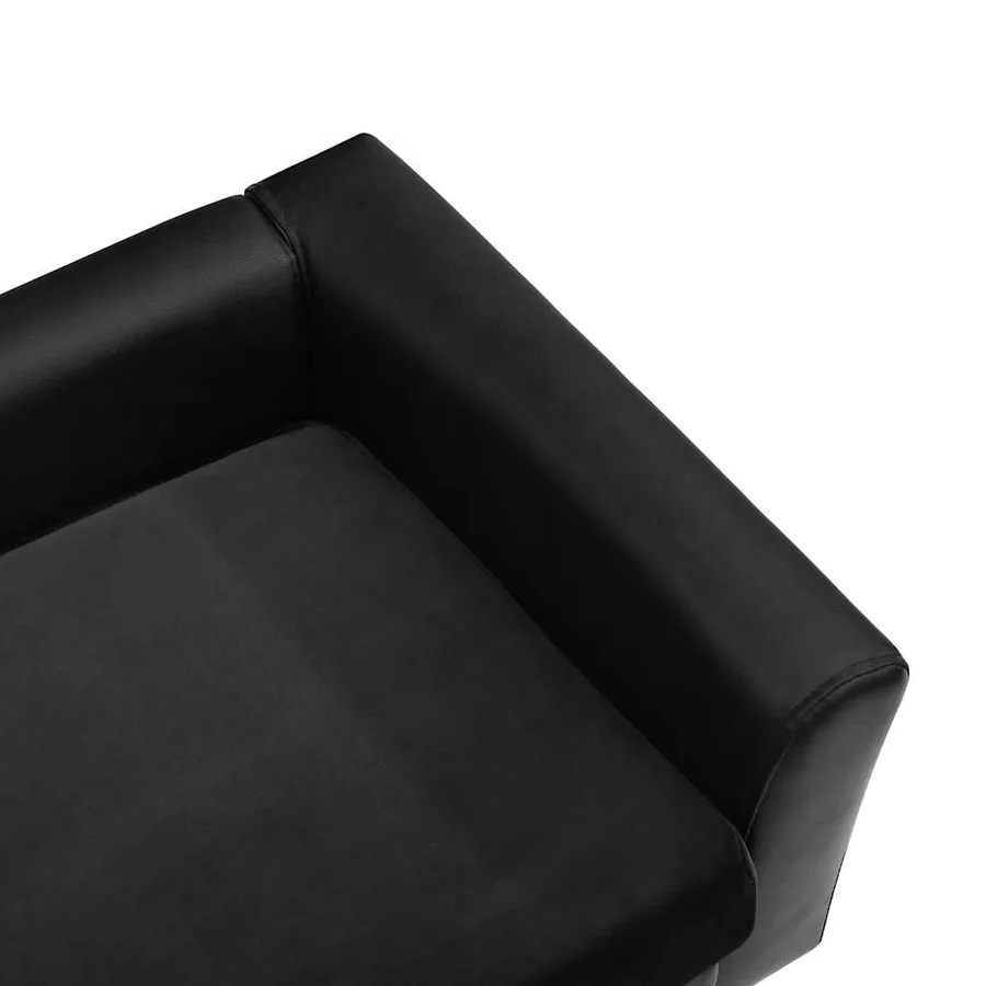 Canapé pour chien Noir 60x43x30 cm Peluche et similicuir - 7