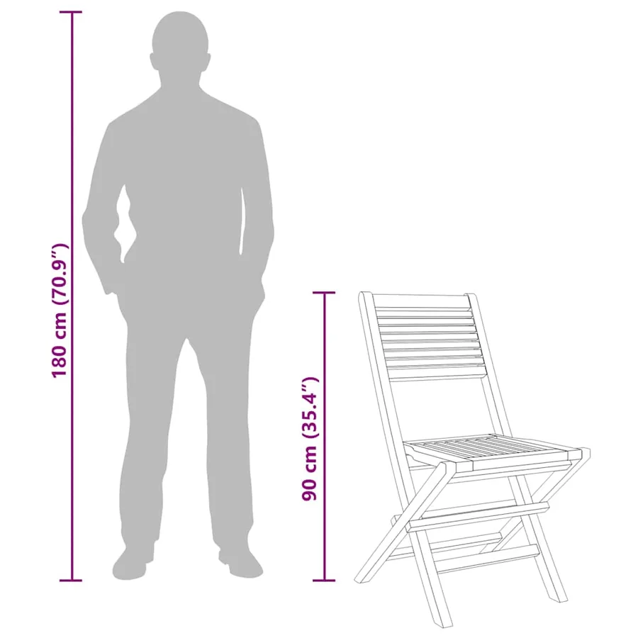 Chaises de jardin pliantes lot de 2 47x62x90cm bois massif teck - 9