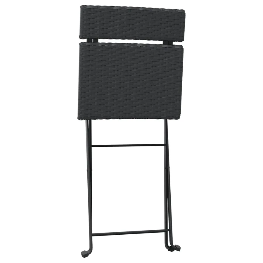 Chaises de bistrot pliantes lot de 6 Noir Résine tressée acier - 5