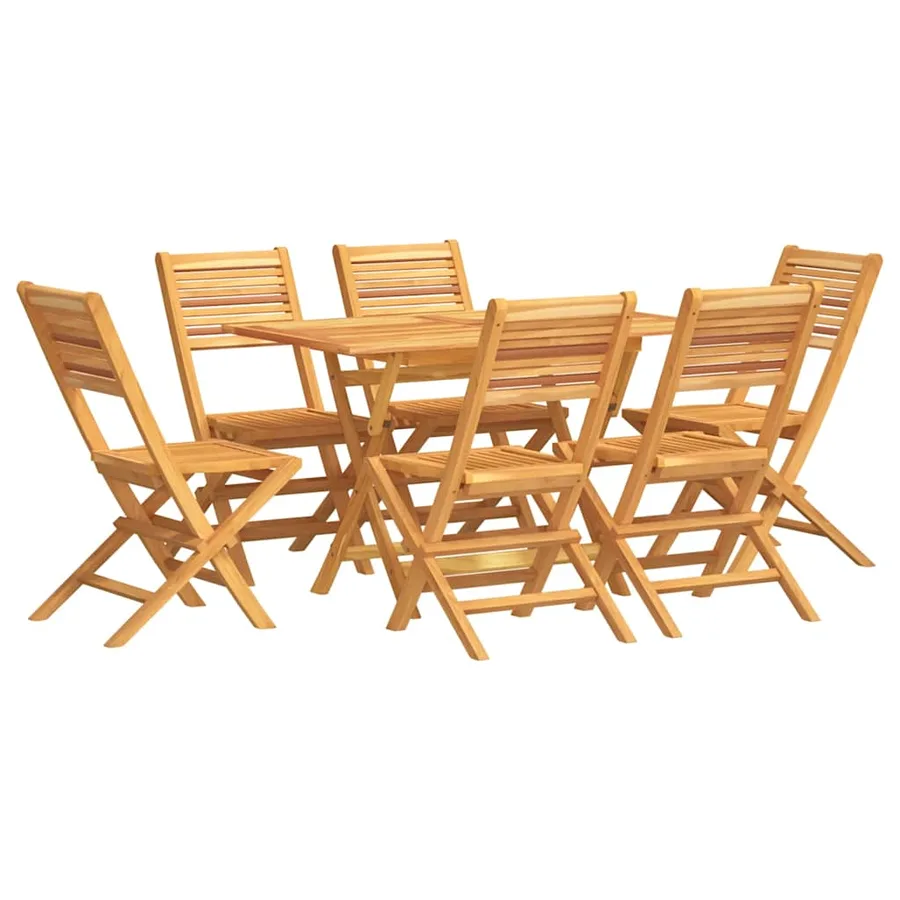 Ensemble à manger de jardin 7 pcs Bois de teck solide - 2