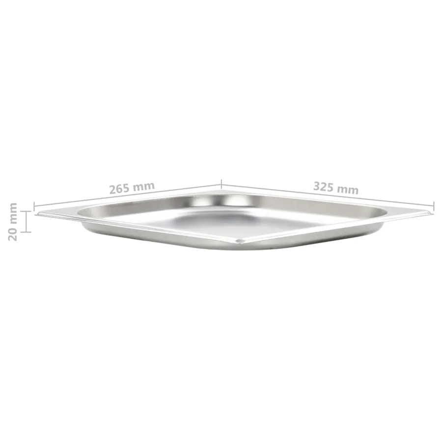 Récipients Gastronorm 8 pcs GN 1/2 20 mm Acier inoxydable - 8