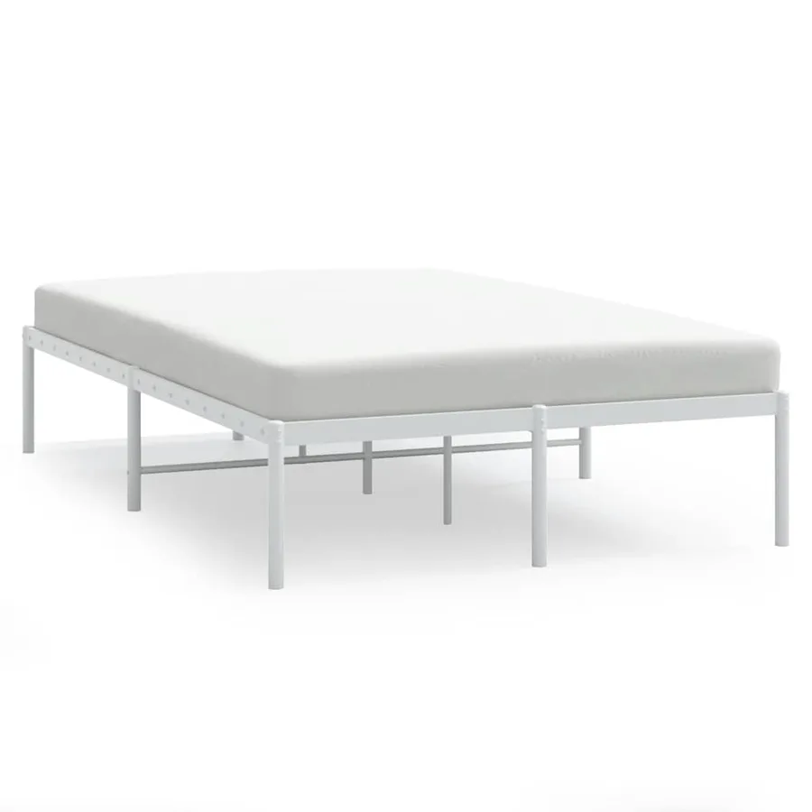 Cadre de lit métal blanc 120x190 cm - 2