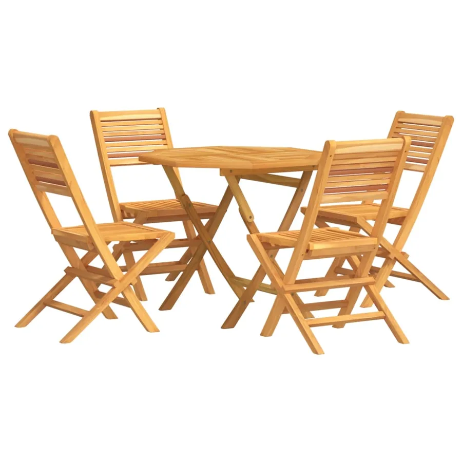 Ensemble à manger de jardin 5 pcs Bois de teck massif - 2