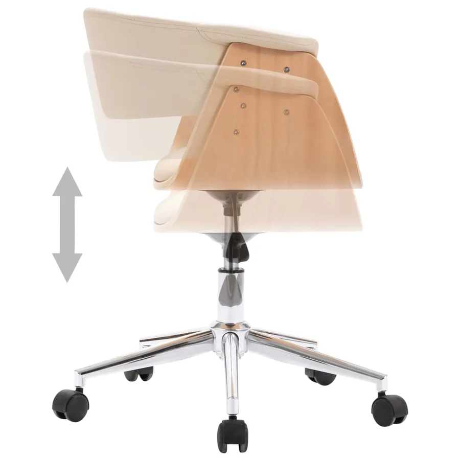 Chaises pivotantes à manger lot de 2 crème similicuir - 5