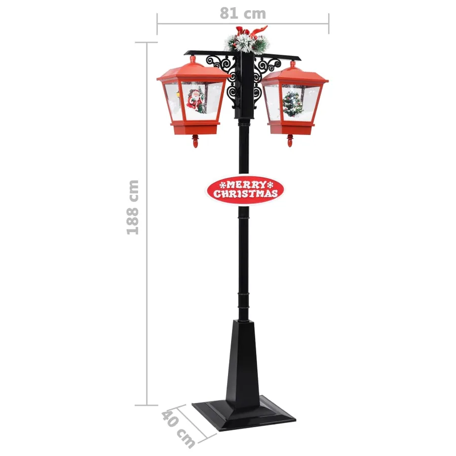 Lampadaire de Noël avec Père Noël Noir et rouge 81x40x188cm PVC - 13