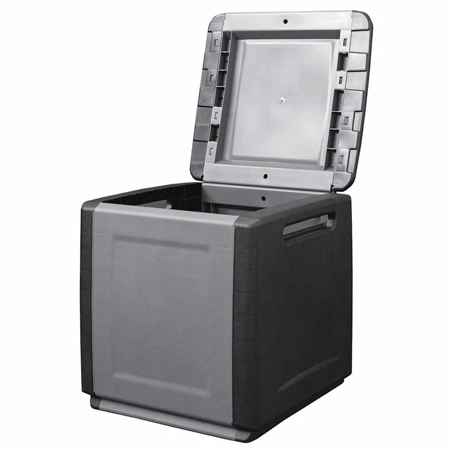 Boîte de rangement de jardin 54x53x57 cm 130 L Gris foncé noir - 4