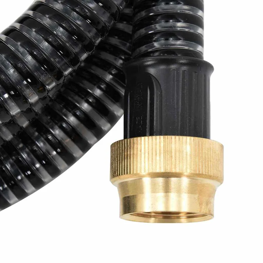 Tuyau d'aspiration avec raccords en laiton noir 1,1" 25 m PVC - 2