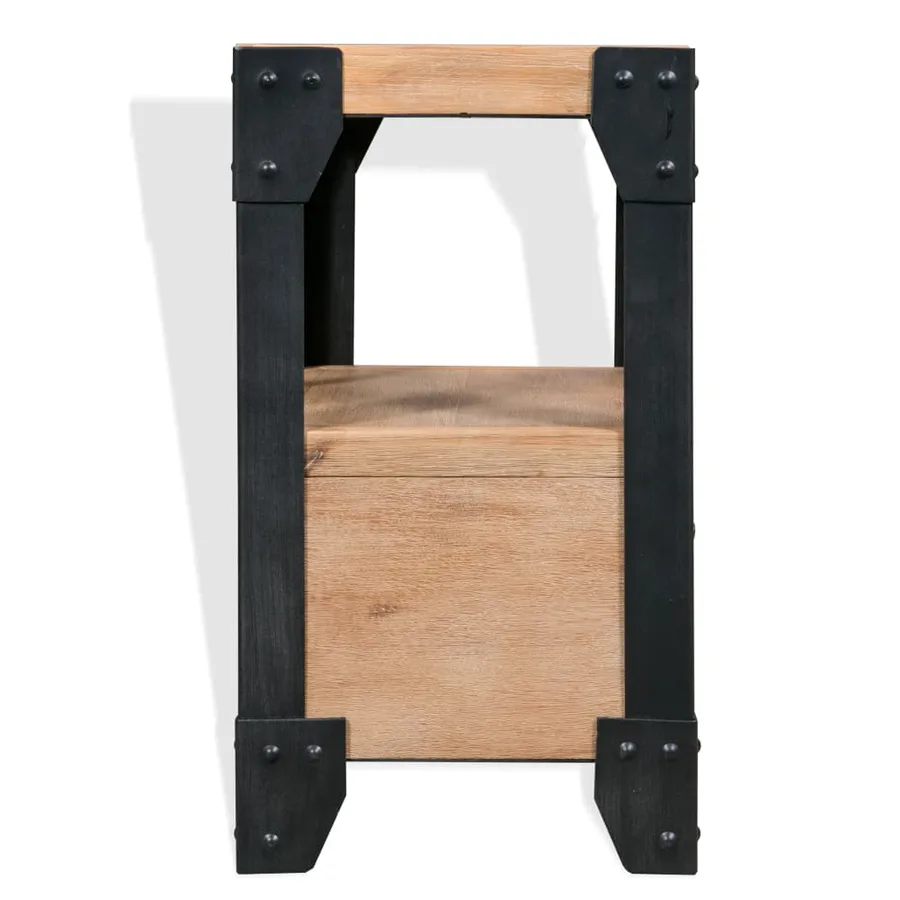 Table de chevet Bois d'acacia Acier 40 x 30 x 54 cm - 3