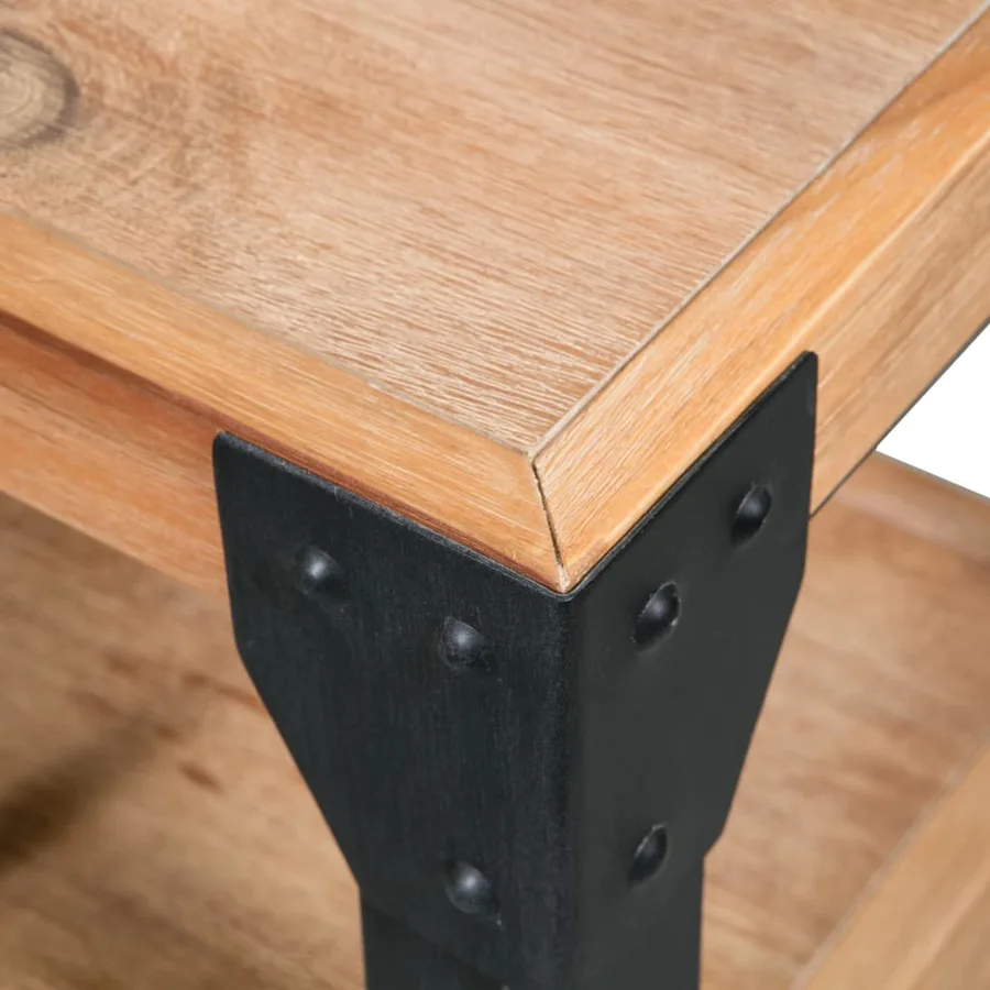 Table de chevet Bois d'acacia Acier 40 x 30 x 54 cm - 4