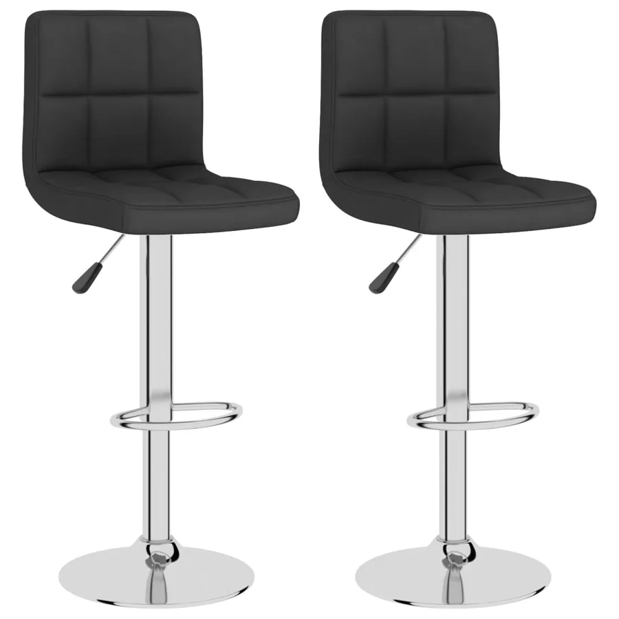 Tabourets de bar lot de 2 noir tissu - 2