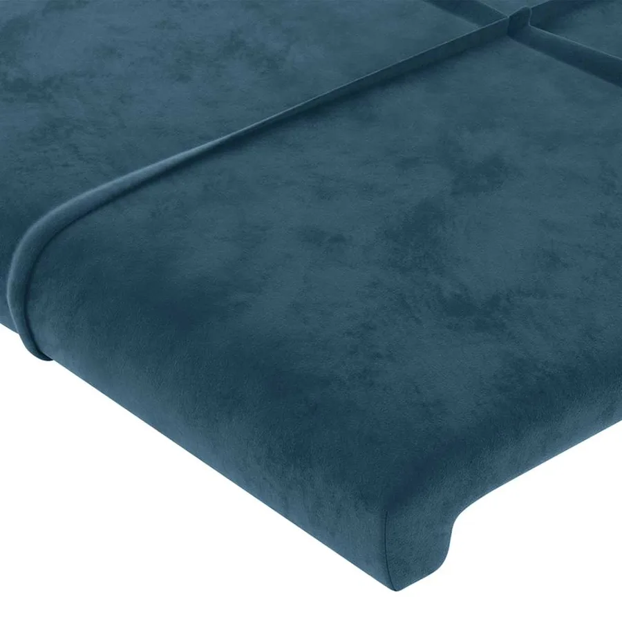 Cadre de lit sans matelas bleu foncé 120x200 cm velours - 10