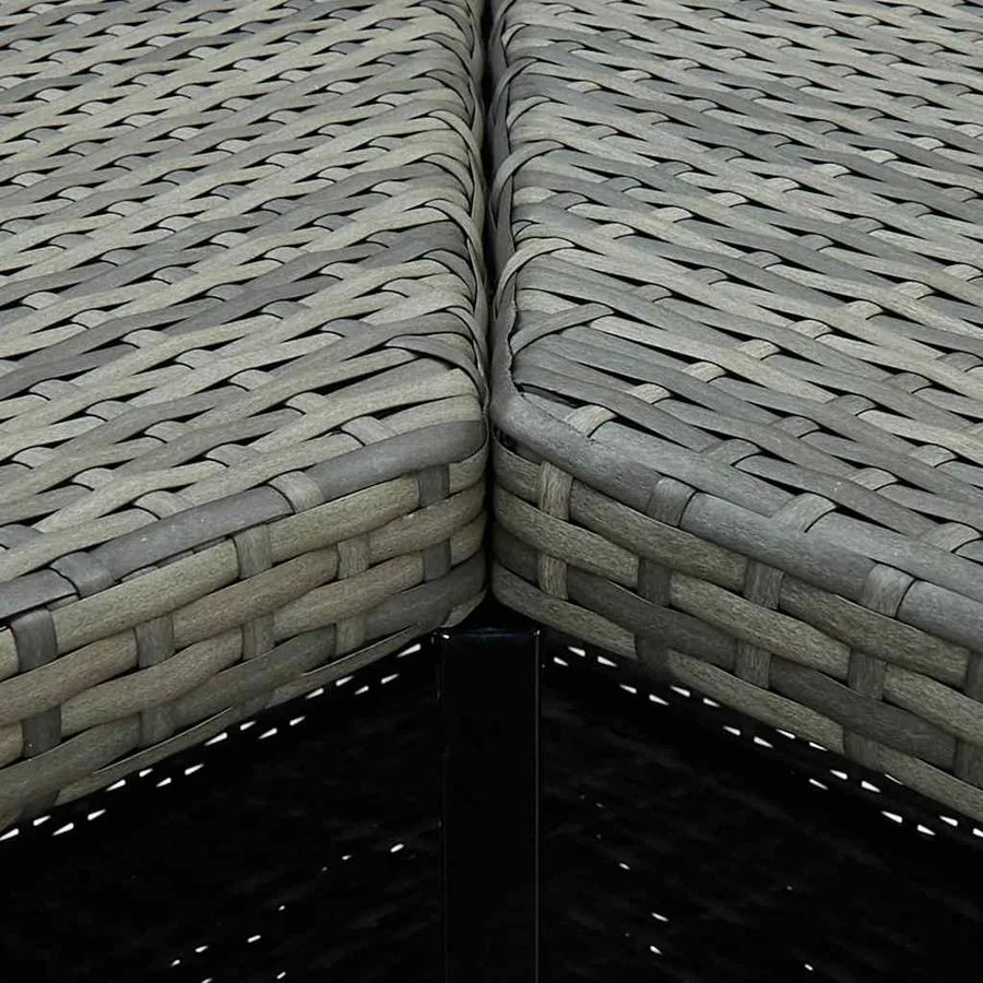 Table d'angle de bar Gris 100x50x105 cm Résine tressée - 5