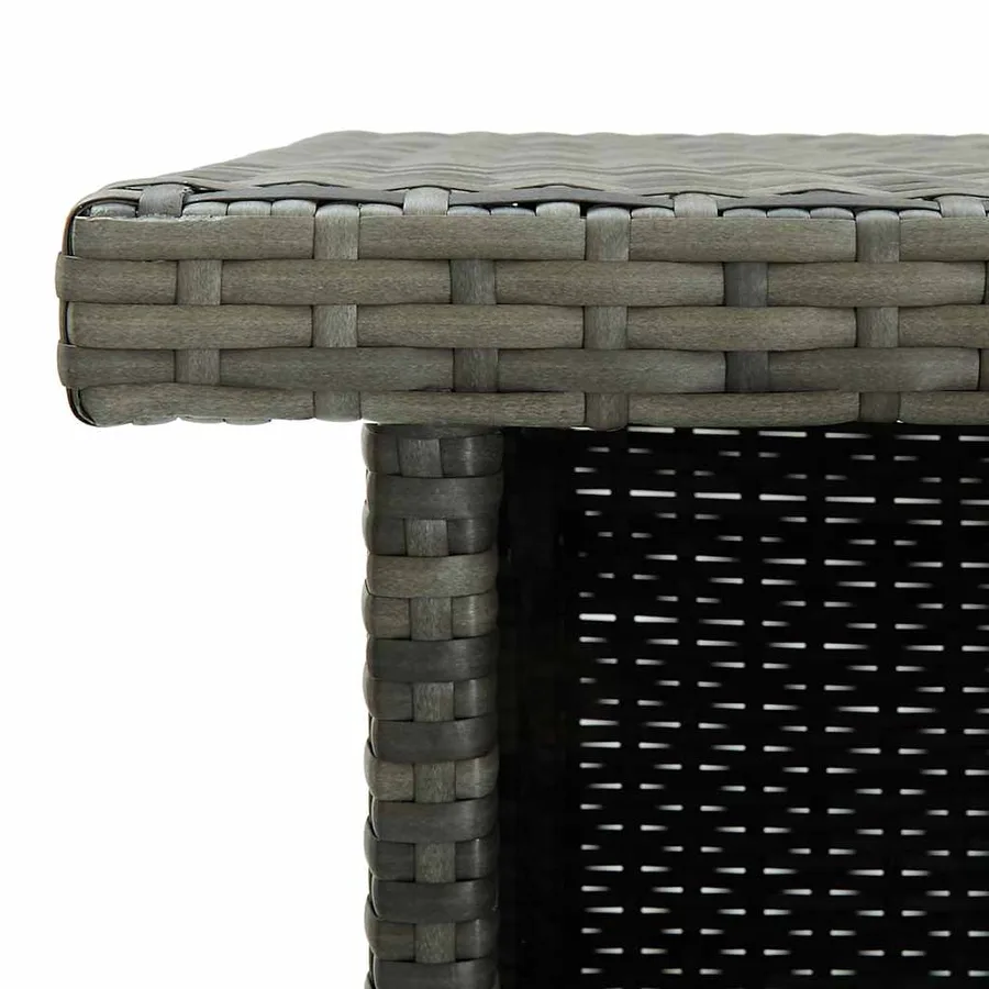Table d'angle de bar Gris 100x50x105 cm Résine tressée - 6