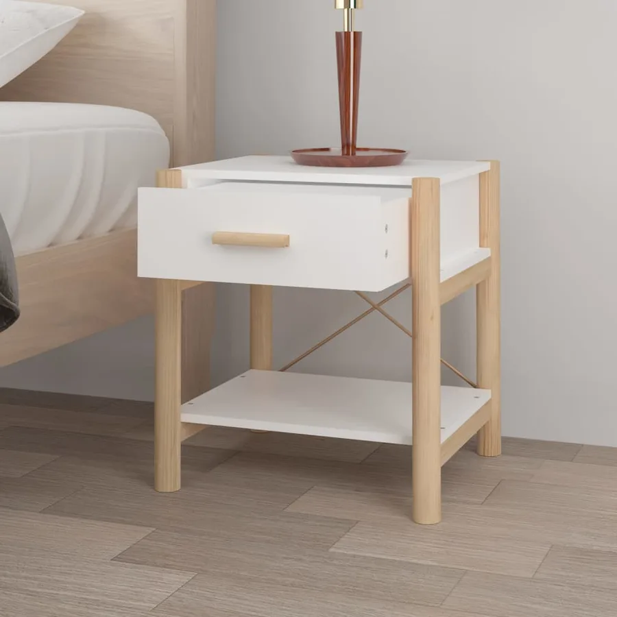 Tables de chevet 2 pcs Blanc 42x38x45 cm Bois d’ingénierie - 4