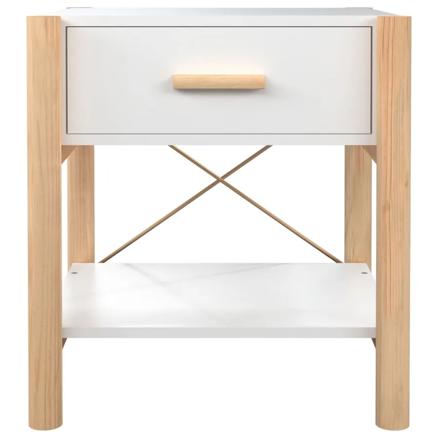 Tables de chevet 2 pcs Blanc 42x38x45 cm Bois d’ingénierie - 6