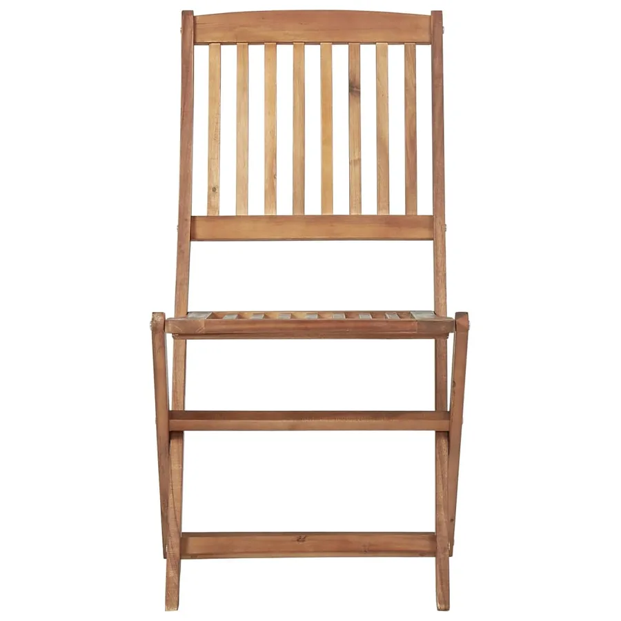 Chaises pliables d'extérieur et coussins lot de 8 Bois d'acacia - 6