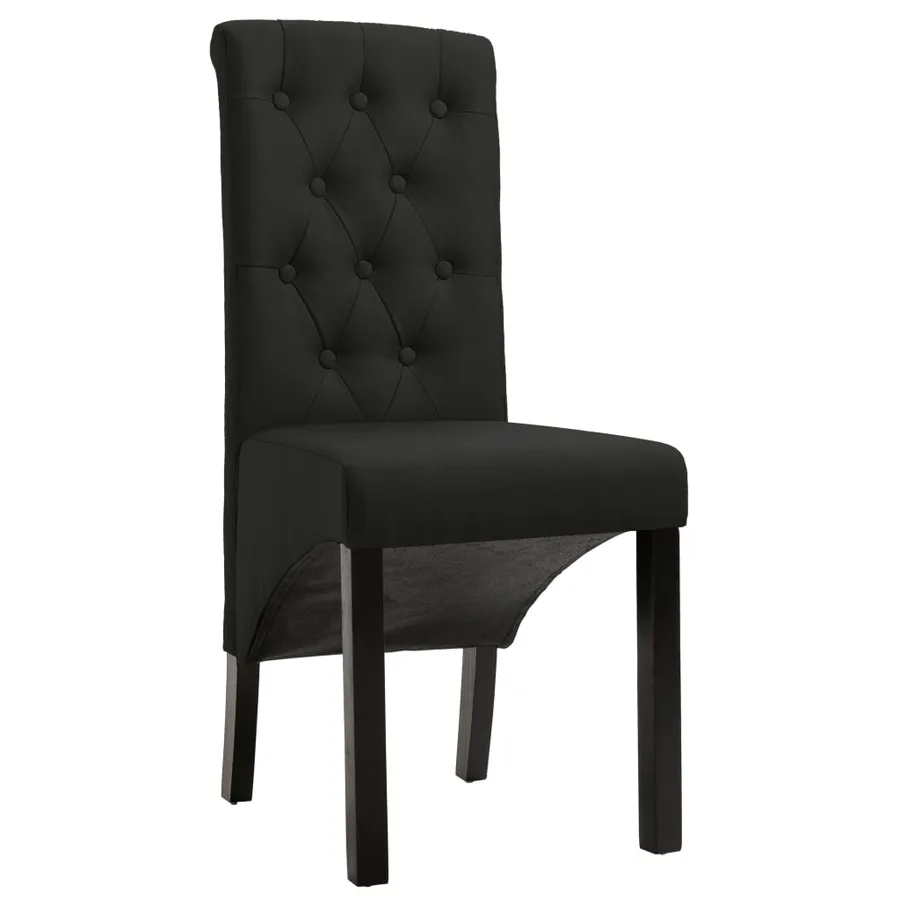 Chaises à manger lot de 2 noir tissu - 2