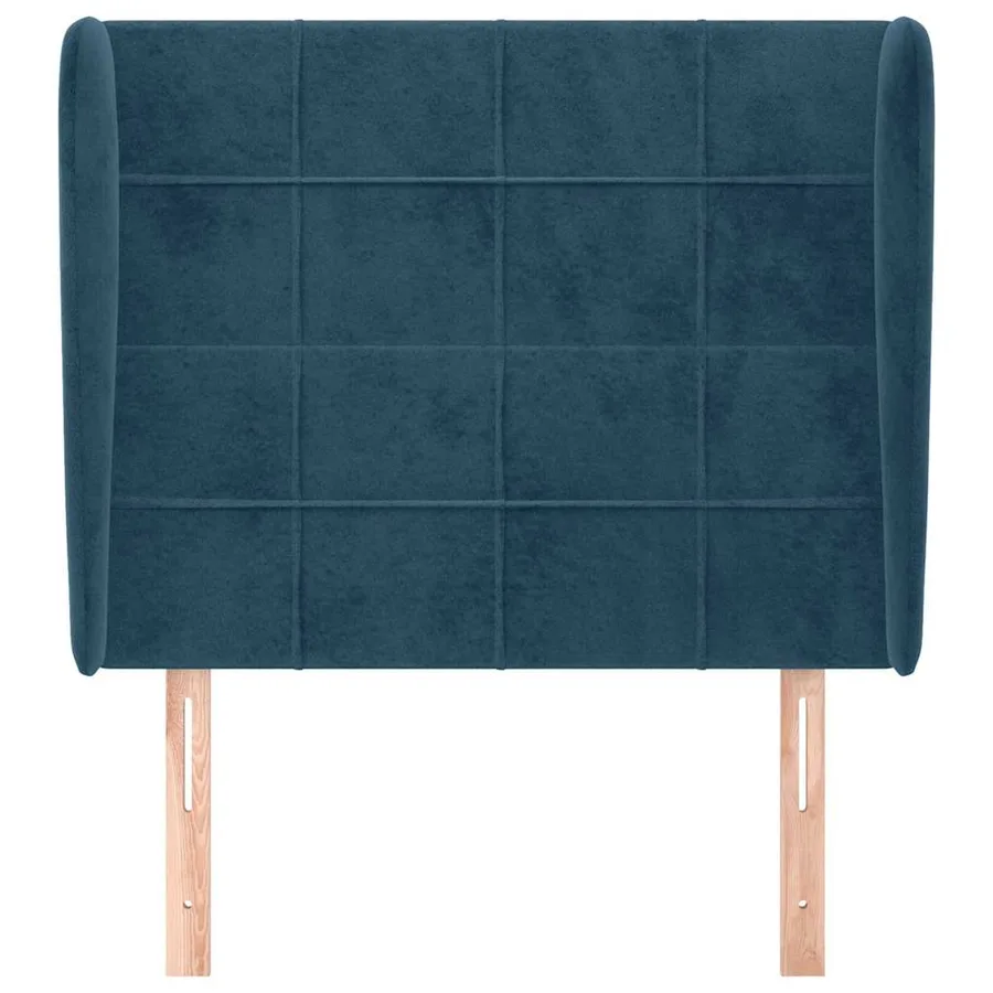 Tête de lit avec oreilles Bleu foncé 103x23x118/128 cm Velours - 3