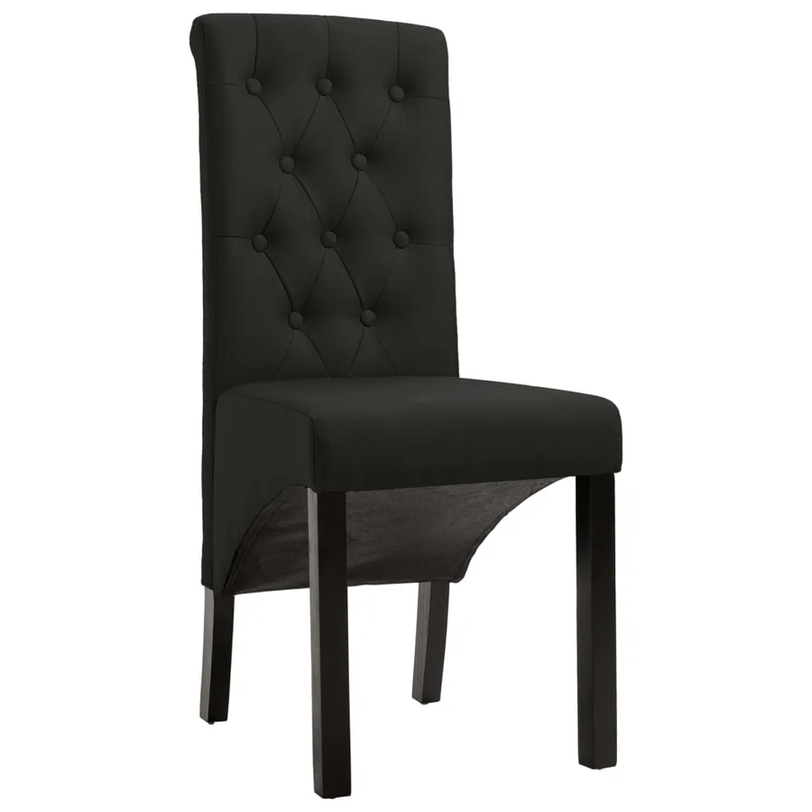 Chaises à manger lot de 4 noir tissu - 2