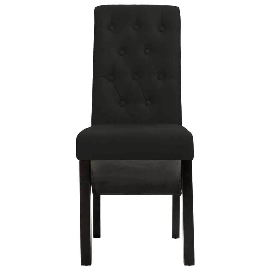 Chaises à manger lot de 4 noir tissu - 3