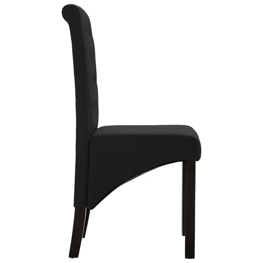 Chaises à manger lot de 4 noir tissu - 4