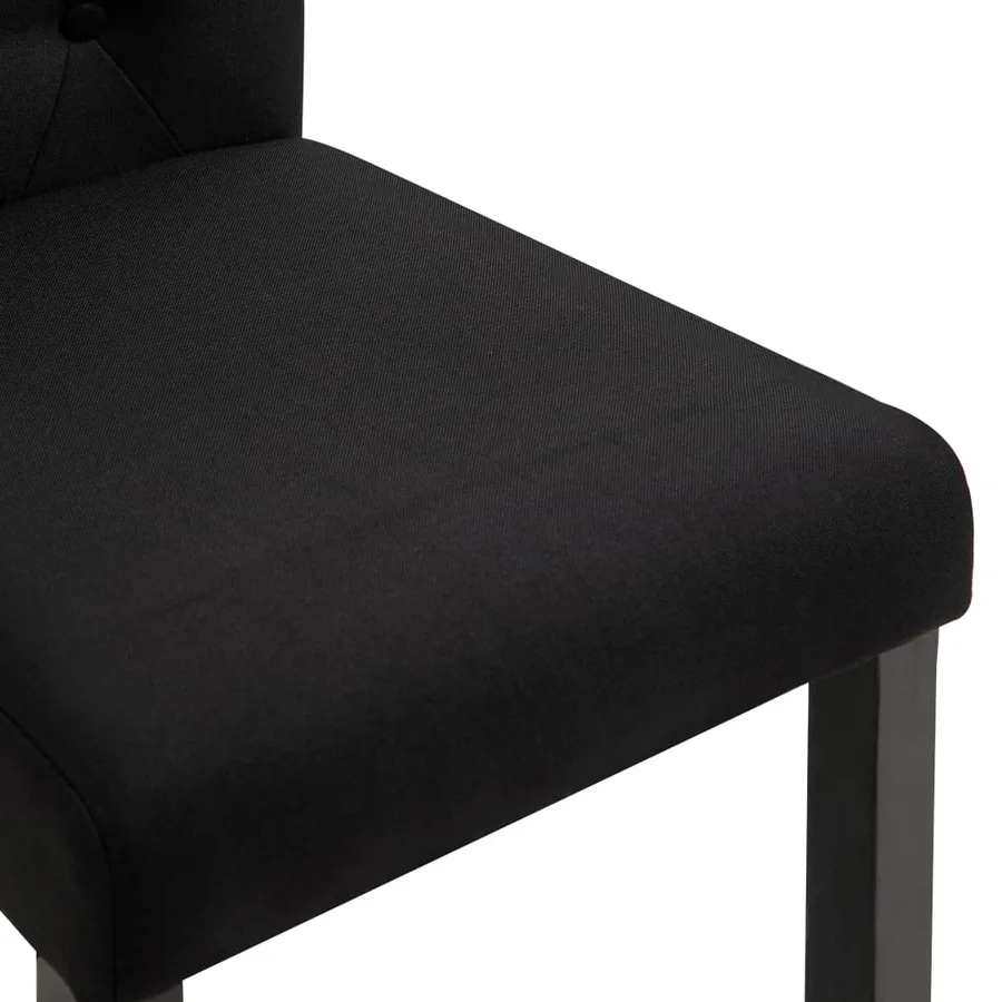 Chaises à manger lot de 4 noir tissu - 6