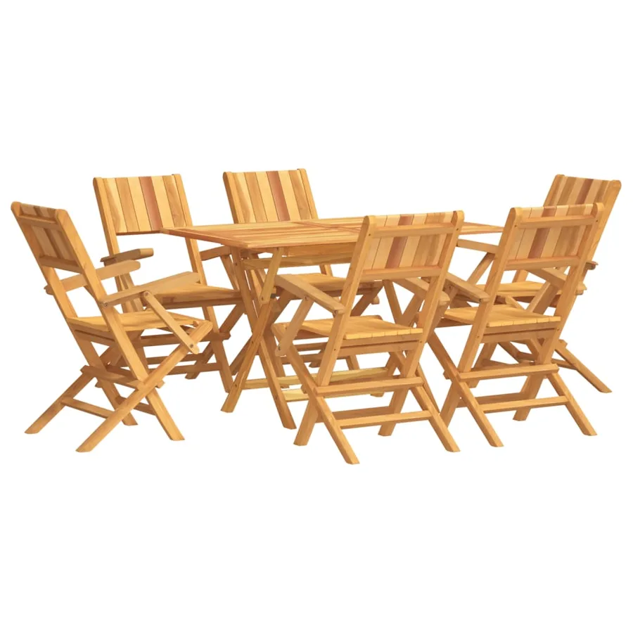 Ensemble à manger de jardin 7 pcs Bois de teck solide - 2