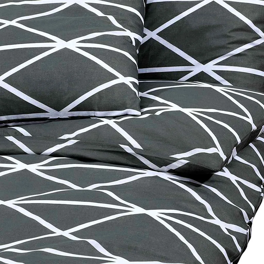 Ensemble de housse de couette Gris 140x200 cm Coton - 4