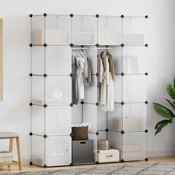 Armoire modulaire 14 compartiments blanc 37 x 146 x 180,5 cm
