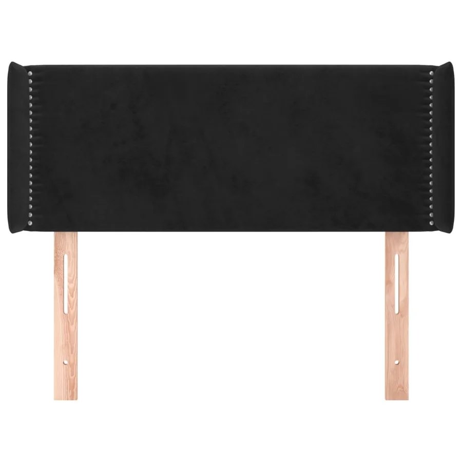 Tête de lit avec oreilles Noir 83x16x78/88 cm Velours - 3