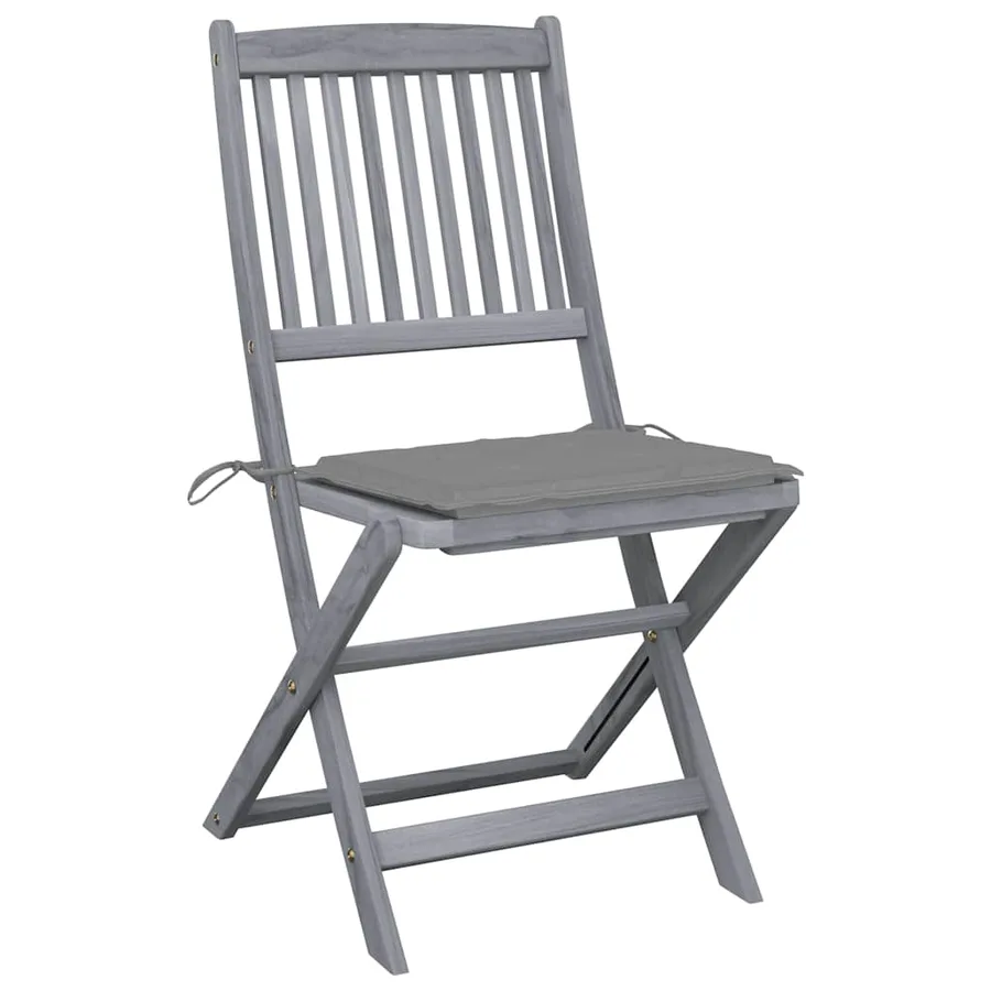 Chaises pliables d'extérieur lot de 6 et coussins Bois d'acacia - 2
