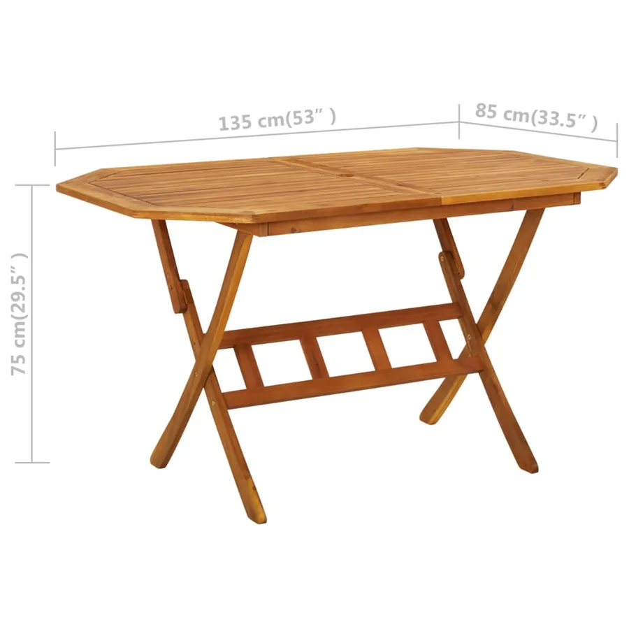 Ensemble à manger de jardin 5 pcs Bois d'acacia solide - 11