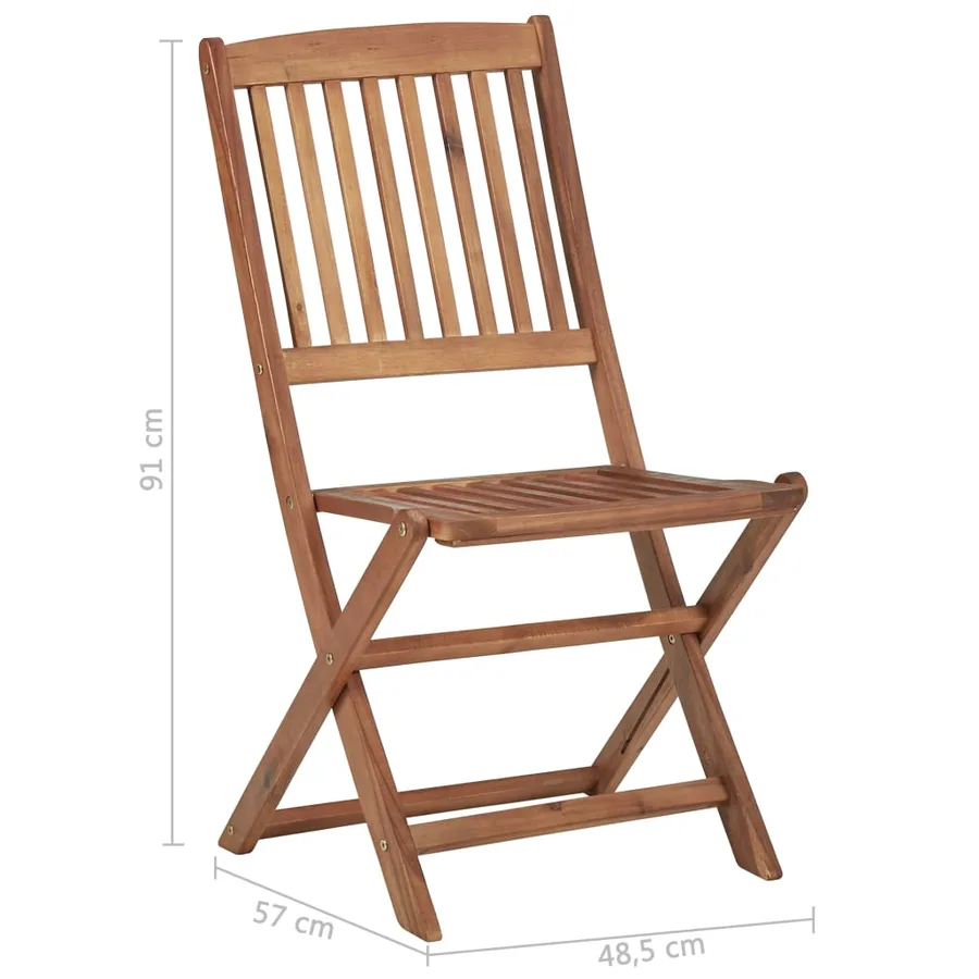 Ensemble à manger de jardin 5 pcs Bois d'acacia solide - 12