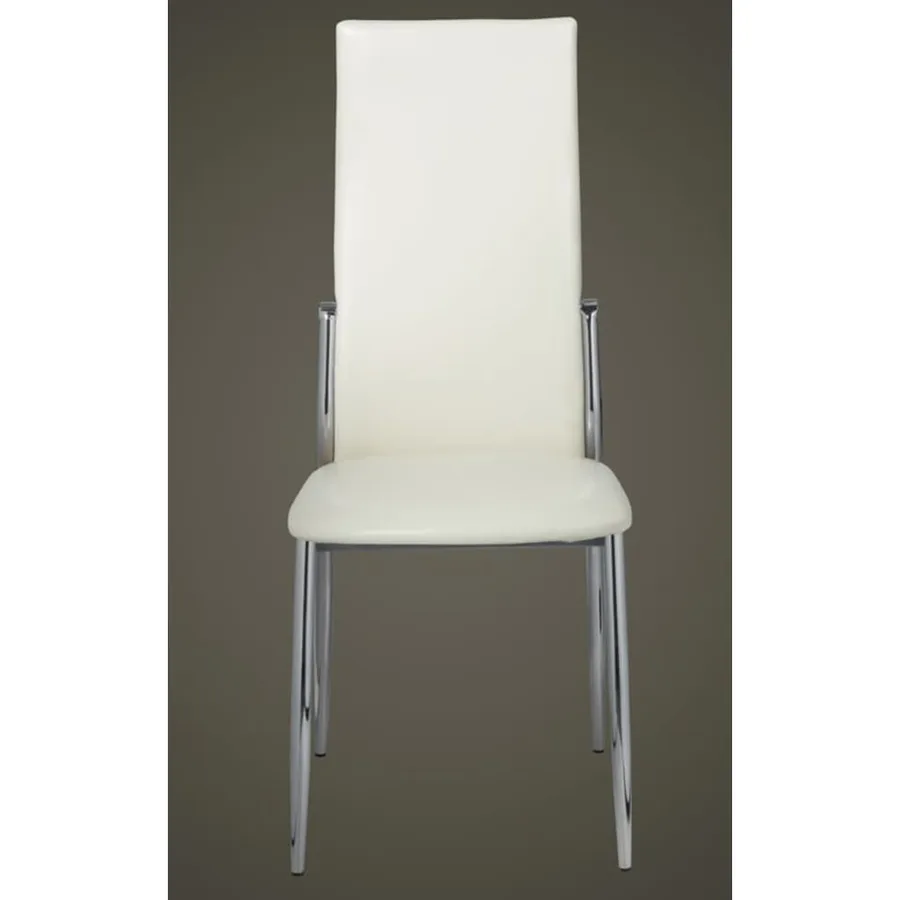 Chaises à manger lot de 6 blanc similicuir - 3