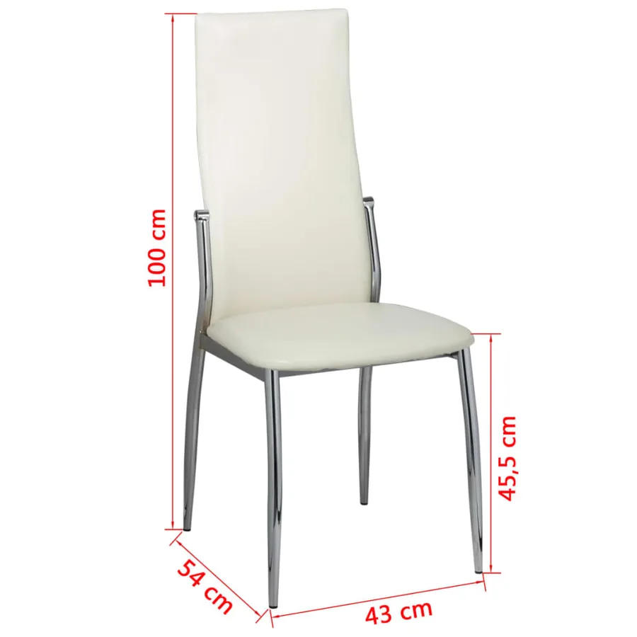 Chaises à manger lot de 6 blanc similicuir - 7